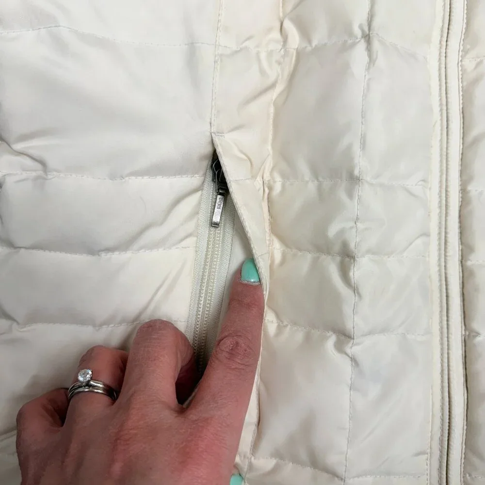 EDDIE BAUER Women's‎ Premium Quilted Goose Down Vest Cream | Size M - Picture 5 of 12